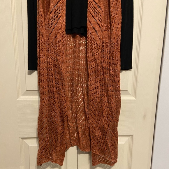Rusty Orange Lace Cardigan w/ shirt - Picture 5 of 6